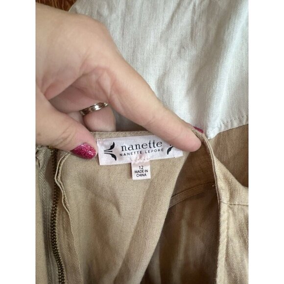 Nanette Lepore Knit Sleeveless Fridge Hem Oh So Pretty Colorblock Sift Dress 12 - Picture 9 of 10